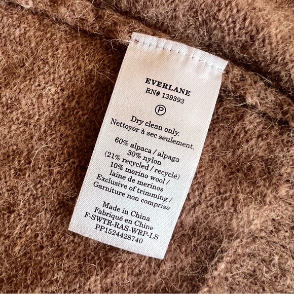 Everlane THE ALPACA WRAP SWEATER Tan Size Large - Picture 10 of 12